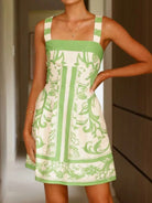 Printed Square Neck Midi Dress-Dresses-Krush Kandy, Women's Online Fashion Boutique Located in Phoenix, Arizona (Scottsdale Area)