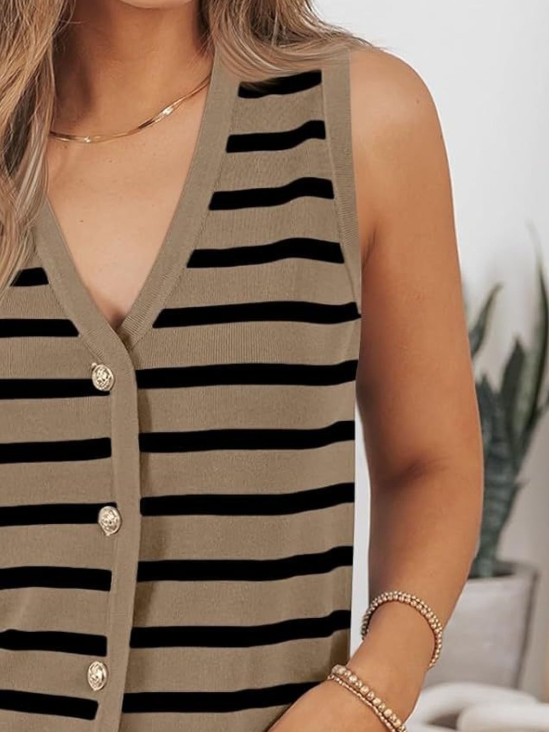 Striped V-Neck Knit Vest-Krush Kandy, Women's Online Fashion Boutique Located in Phoenix, Arizona (Scottsdale Area)