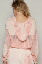 POL Texture Woven Button Down Hooded Shirt with Drawstring Hem-Jackets-Krush Kandy, Women's Online Fashion Boutique Located in Phoenix, Arizona (Scottsdale Area)