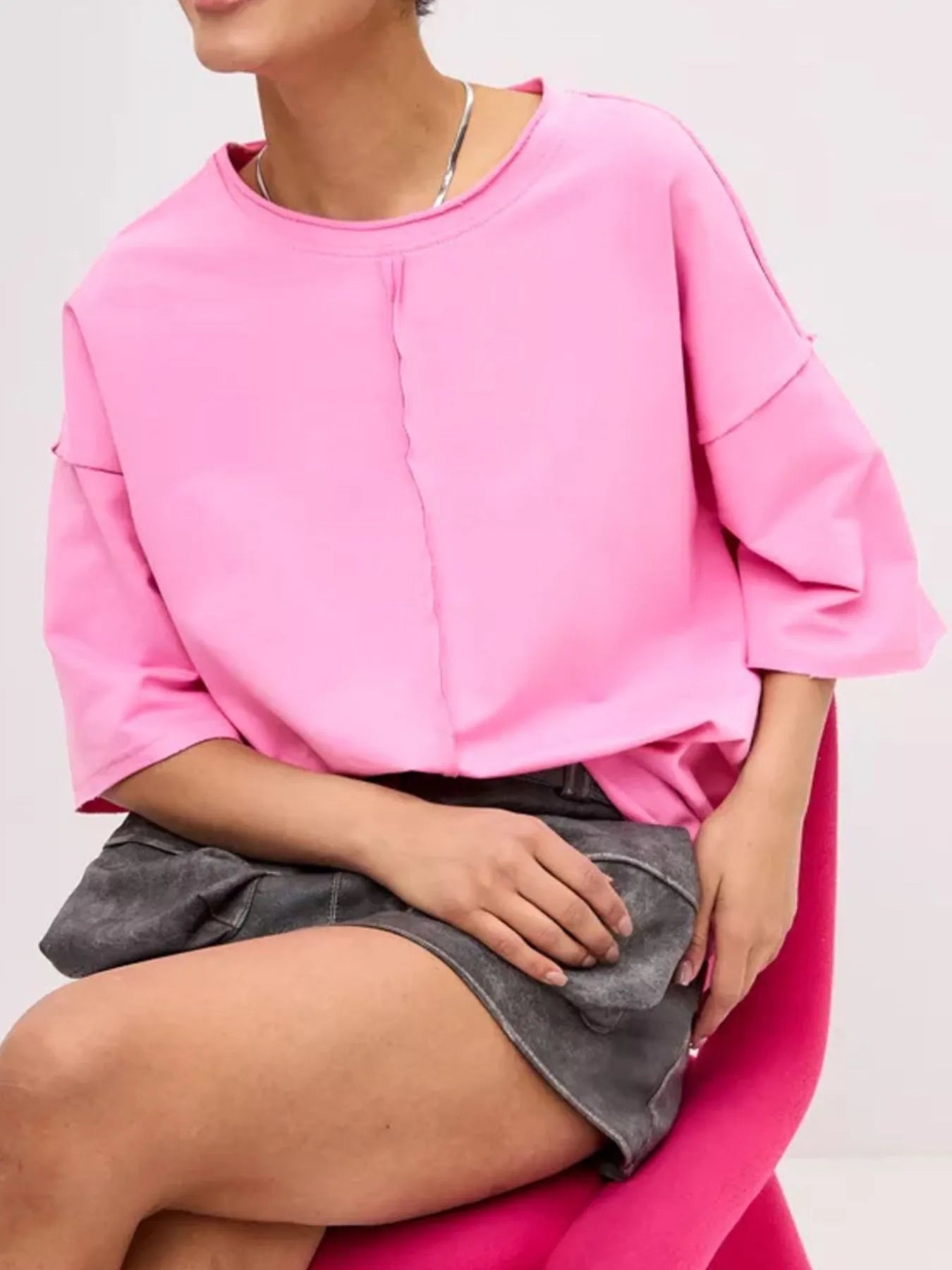 Round Neck Half Sleeve T-Shirt-Krush Kandy, Women's Online Fashion Boutique Located in Phoenix, Arizona (Scottsdale Area)