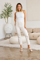 RFM Mini Mia Full Size Tummy Control High Waist Raw Hem Jeans-Jeans-Krush Kandy, Women's Online Fashion Boutique Located in Phoenix, Arizona (Scottsdale Area)