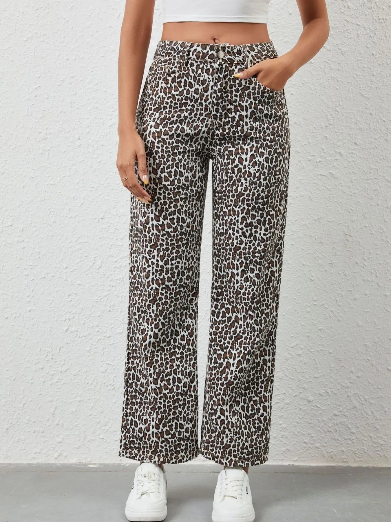 Leopard Print Wide Leg Jeans-Krush Kandy, Women's Online Fashion Boutique Located in Phoenix, Arizona (Scottsdale Area)