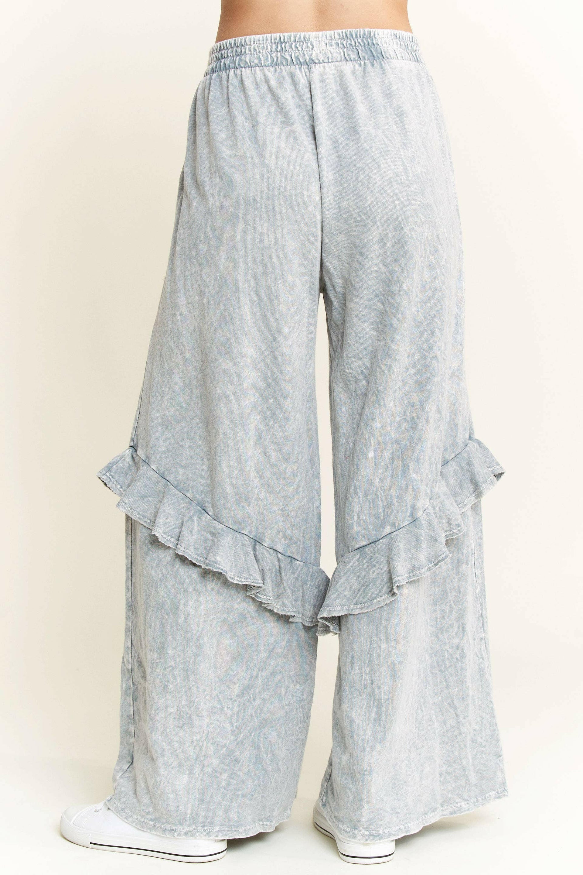 J.HER Mineral Wash Eyelet Pocket Ruffle Pants-Krush Kandy, Women's Online Fashion Boutique Located in Phoenix, Arizona (Scottsdale Area)