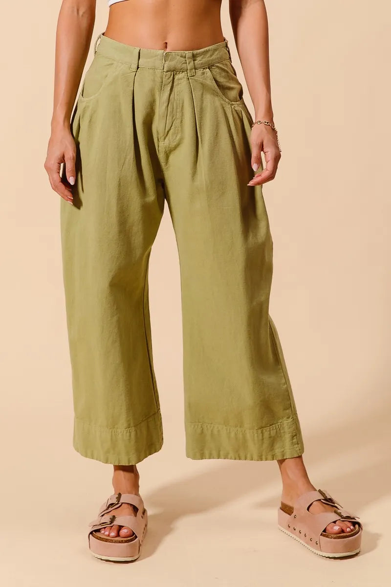 SO ME Mid Rise Wide Leg Chino Pants With Pockets-Pants-Krush Kandy, Women's Online Fashion Boutique Located in Phoenix, Arizona (Scottsdale Area)
