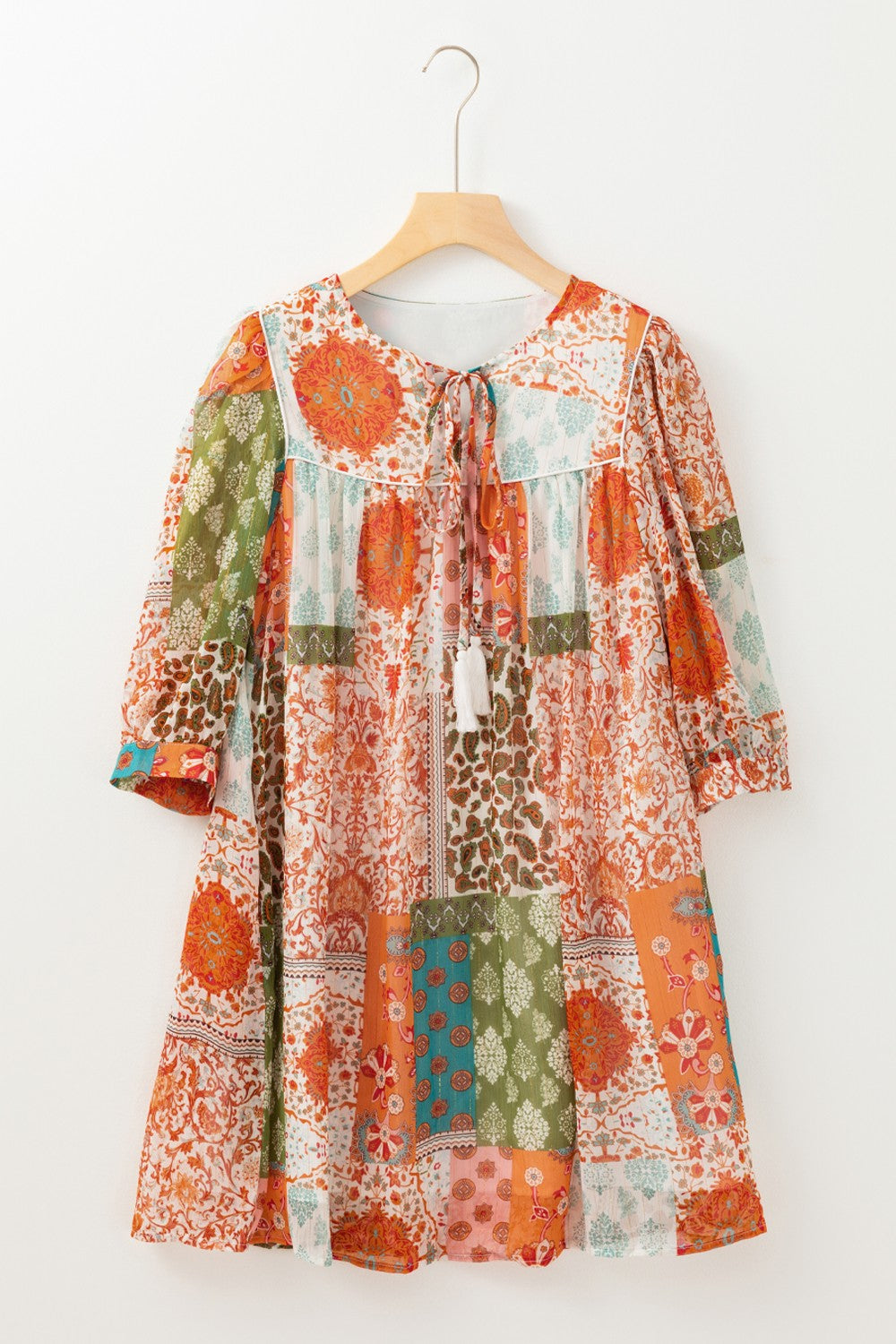 Paisley Mixed Print Mini Chiffon Dress-Krush Kandy, Women's Online Fashion Boutique Located in Phoenix, Arizona (Scottsdale Area)