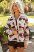 Western Sunset Aztec Button-Up Shacket-Jacket-Krush Kandy, Women's Online Fashion Boutique Located in Phoenix, Arizona (Scottsdale Area)