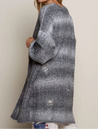 POL Distressed Cable-Knit Ombre Dying Cardigan-Cardigan-Krush Kandy, Women's Online Fashion Boutique Located in Phoenix, Arizona (Scottsdale Area)