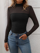 Mock Neck Long Sleeve Top-Tops-Krush Kandy, Women's Online Fashion Boutique Located in Phoenix, Arizona (Scottsdale Area)