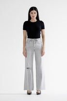 High Rise Wide Leg With Raw Hem Jeans-Denim-Krush Kandy, Women's Online Fashion Boutique Located in Phoenix, Arizona (Scottsdale Area)