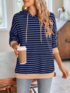 Lovelet Drawstring Striped Long Sleeve Hoodie-Krush Kandy, Women's Online Fashion Boutique Located in Phoenix, Arizona (Scottsdale Area)