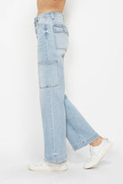 Judy Blue Full Size High Waist Straight Cargo Jeans-Jeans-Krush Kandy, Women's Online Fashion Boutique Located in Phoenix, Arizona (Scottsdale Area)