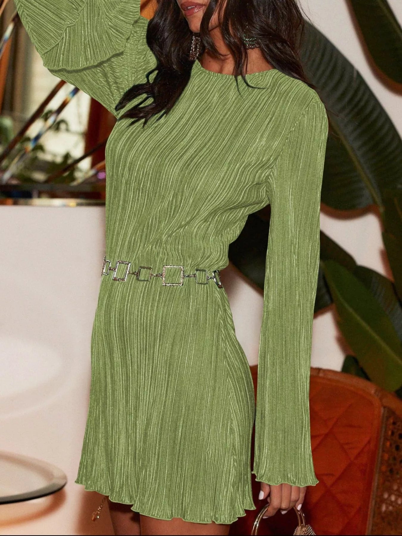 Cutout Back Flare Sleeve Dress-Dresses-Krush Kandy, Women's Online Fashion Boutique Located in Phoenix, Arizona (Scottsdale Area)