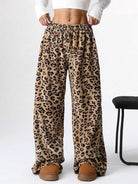 Leopard Wide Leg Plush Pants-Pants-Krush Kandy, Women's Online Fashion Boutique Located in Phoenix, Arizona (Scottsdale Area)