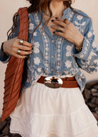 Boho Vacay Embroidered Button Blouse-Blouses-Krush Kandy, Women's Online Fashion Boutique Located in Phoenix, Arizona (Scottsdale Area)