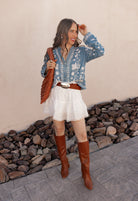 Boho Vacay Embroidered Button Blouse-Blouses-Krush Kandy, Women's Online Fashion Boutique Located in Phoenix, Arizona (Scottsdale Area)