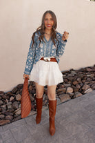 Boho Vacay Embroidered Button Blouse-Blouses-Krush Kandy, Women's Online Fashion Boutique Located in Phoenix, Arizona (Scottsdale Area)