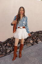 Boho Vacay Embroidered Button Blouse-Blouses-Krush Kandy, Women's Online Fashion Boutique Located in Phoenix, Arizona (Scottsdale Area)