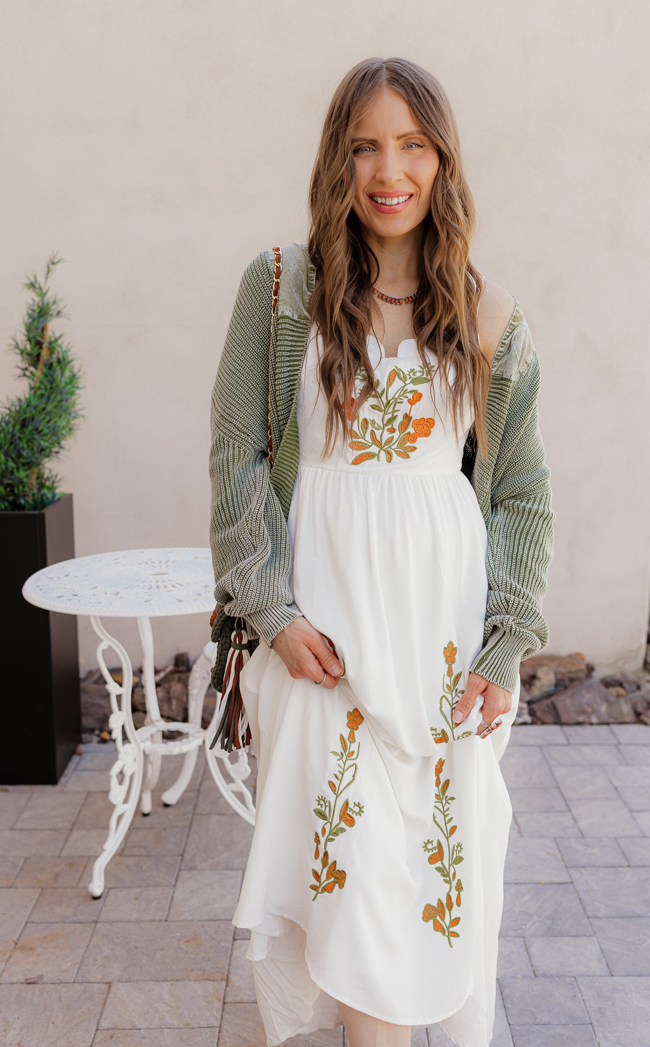 Floral Embroidered Maxi Dress-Dresses-Krush Kandy, Women's Online Fashion Boutique Located in Phoenix, Arizona (Scottsdale Area)