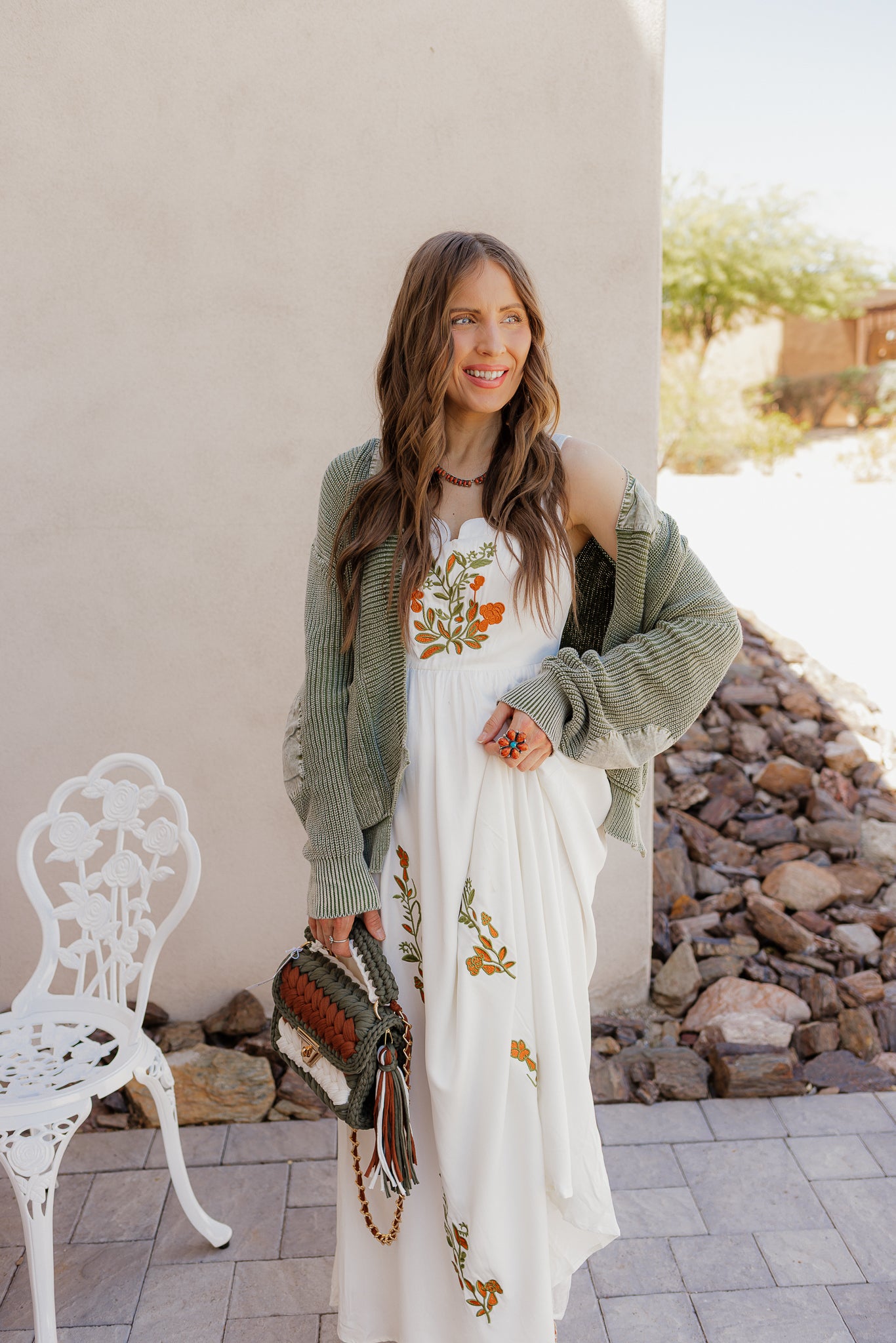Floral Embroidered Tank Maxi Dress | Krush Kandy Boutique White / XL Floral Embroidered Tank Maxi Dress | Krush Kandy Boutique White / XL