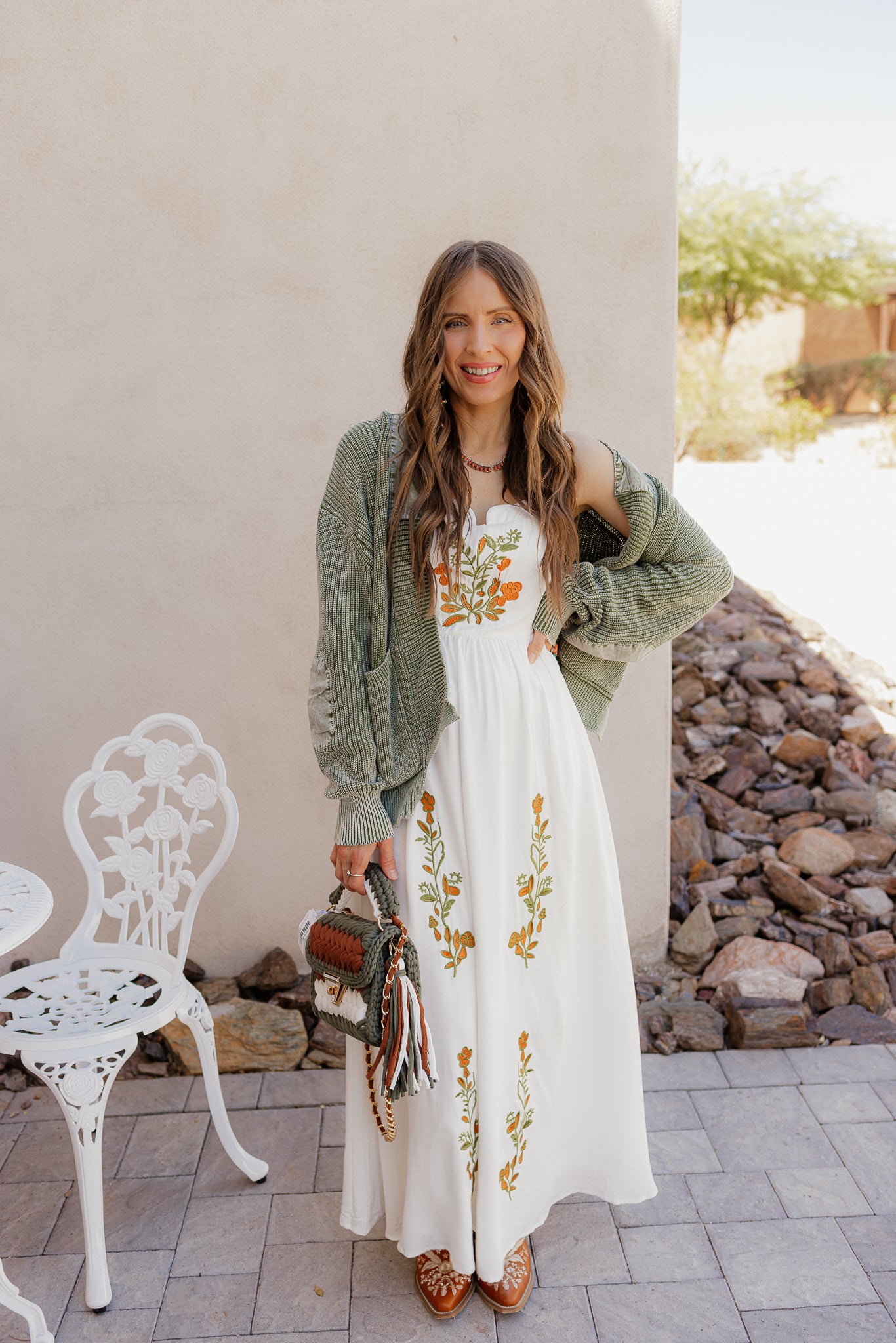 Floral Embroidered Maxi Dress-Dresses-Krush Kandy, Women's Online Fashion Boutique Located in Phoenix, Arizona (Scottsdale Area)