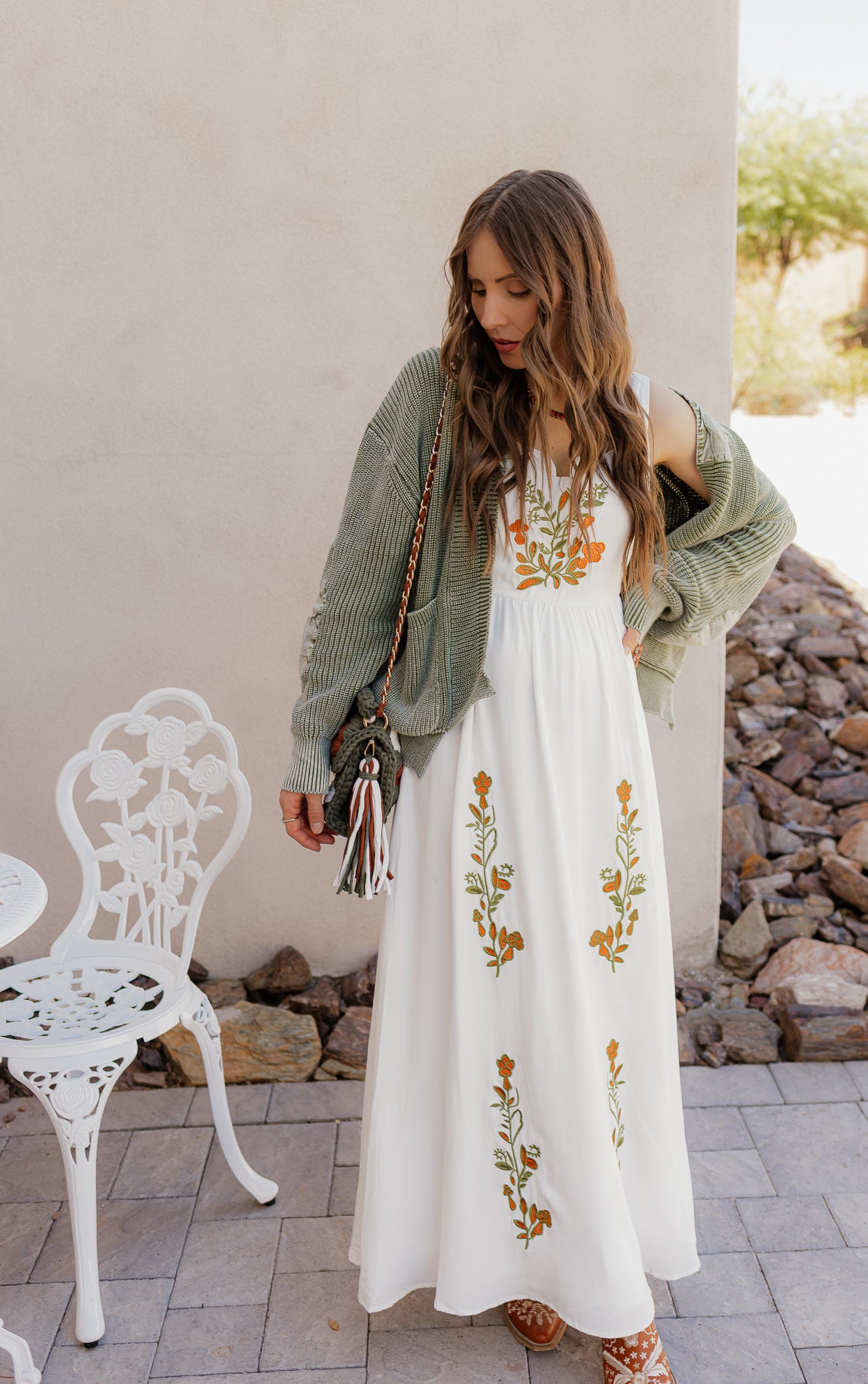 Floral Embroidered Maxi Dress-Dresses-Krush Kandy, Women's Online Fashion Boutique Located in Phoenix, Arizona (Scottsdale Area)