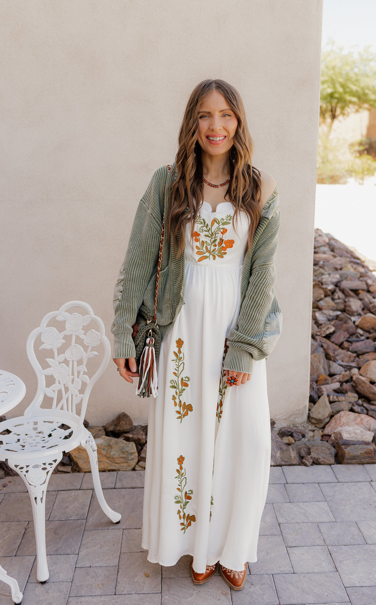 Floral Embroidered Maxi Dress-Dresses-Krush Kandy, Women's Online Fashion Boutique Located in Phoenix, Arizona (Scottsdale Area)