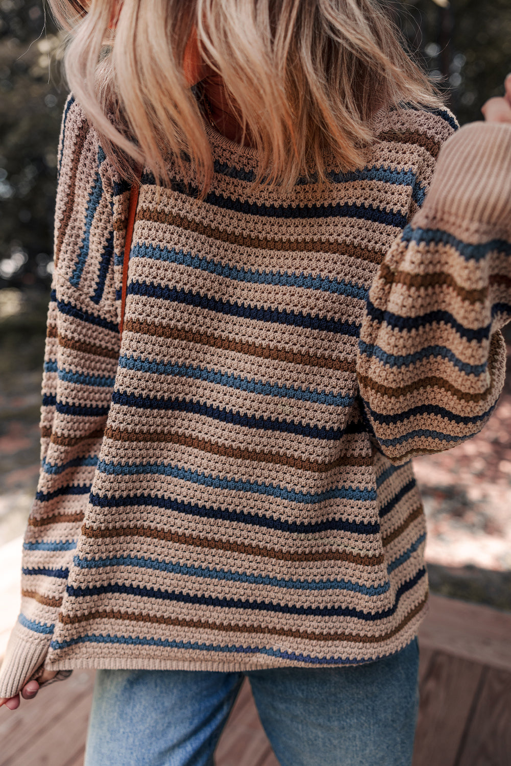 Sunset Horizon Striped Knit Sweater-Sweaters-Krush Kandy, Women's Online Fashion Boutique Located in Phoenix, Arizona (Scottsdale Area)