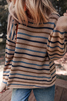 Sunset Horizon Striped Knit Sweater-Sweaters-Krush Kandy, Women's Online Fashion Boutique Located in Phoenix, Arizona (Scottsdale Area)