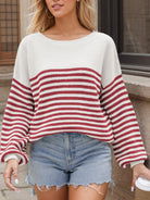 Comfy Chic Oversized Stripe Sweater-Sweaters-Krush Kandy, Women's Online Fashion Boutique Located in Phoenix, Arizona (Scottsdale Area)