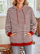 Lovelet Drawstring Striped Long Sleeve Hoodie-Krush Kandy, Women's Online Fashion Boutique Located in Phoenix, Arizona (Scottsdale Area)