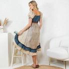 Boho Denim Patchwork Midi Dress-Dresses-Krush Kandy, Women's Online Fashion Boutique Located in Phoenix, Arizona (Scottsdale Area)