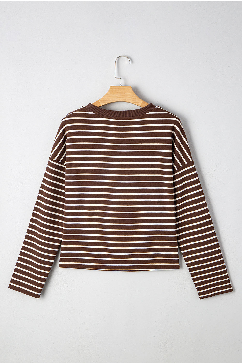 Cocoa Stripe Long Sleeve Tee-Tops-Krush Kandy, Women's Online Fashion Boutique Located in Phoenix, Arizona (Scottsdale Area)