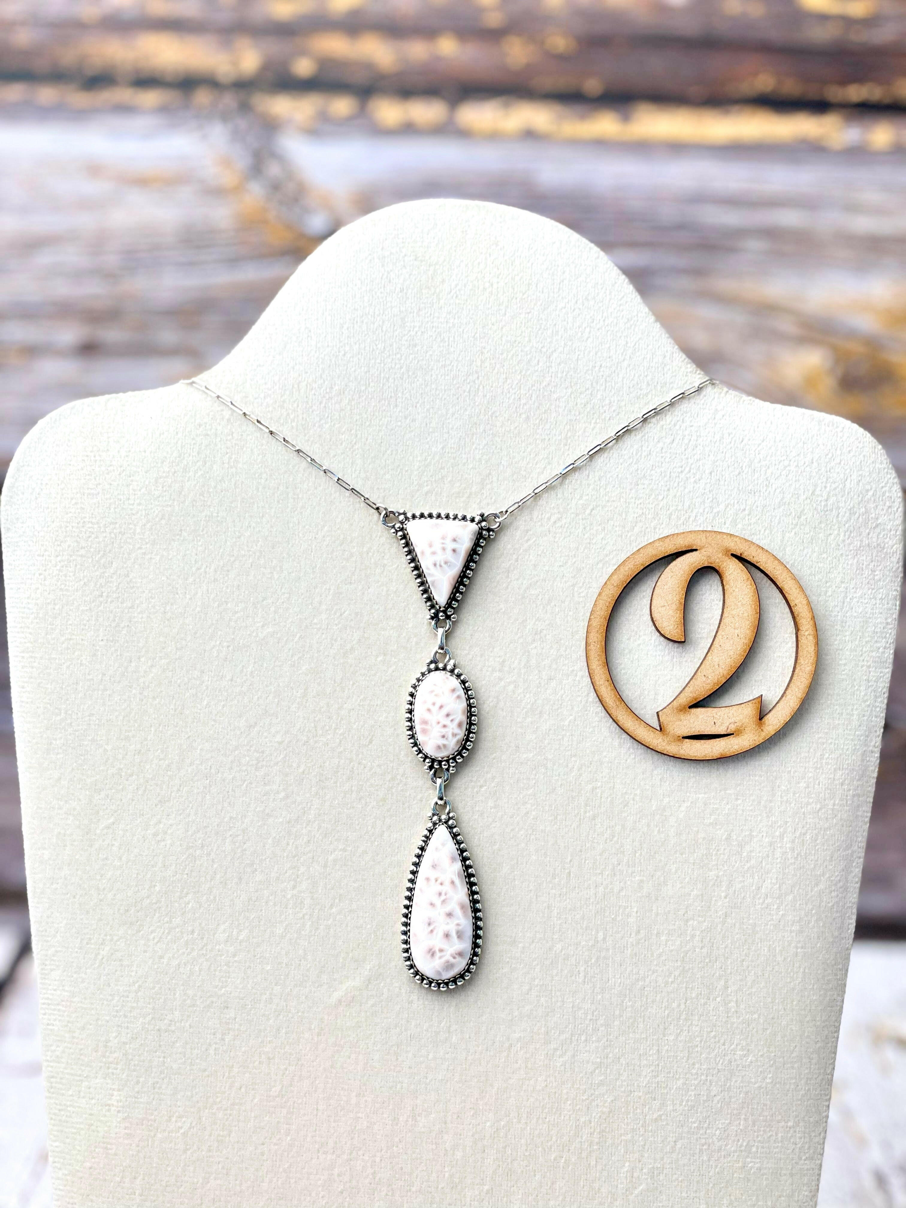 Pink Larimar Drop Necklace-Necklaces-Krush Kandy, Women's Online Fashion Boutique Located in Phoenix, Arizona (Scottsdale Area)