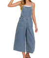 Zenana Denim Medium Washed Wide Leg Overalls-Jumpsuits & Rompers-Krush Kandy, Women's Online Fashion Boutique Located in Phoenix, Arizona (Scottsdale Area)
