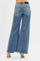 RISEN Tummy Control Mid Rise Fit Wide Jeans-Jeans-Krush Kandy, Women's Online Fashion Boutique Located in Phoenix, Arizona (Scottsdale Area)