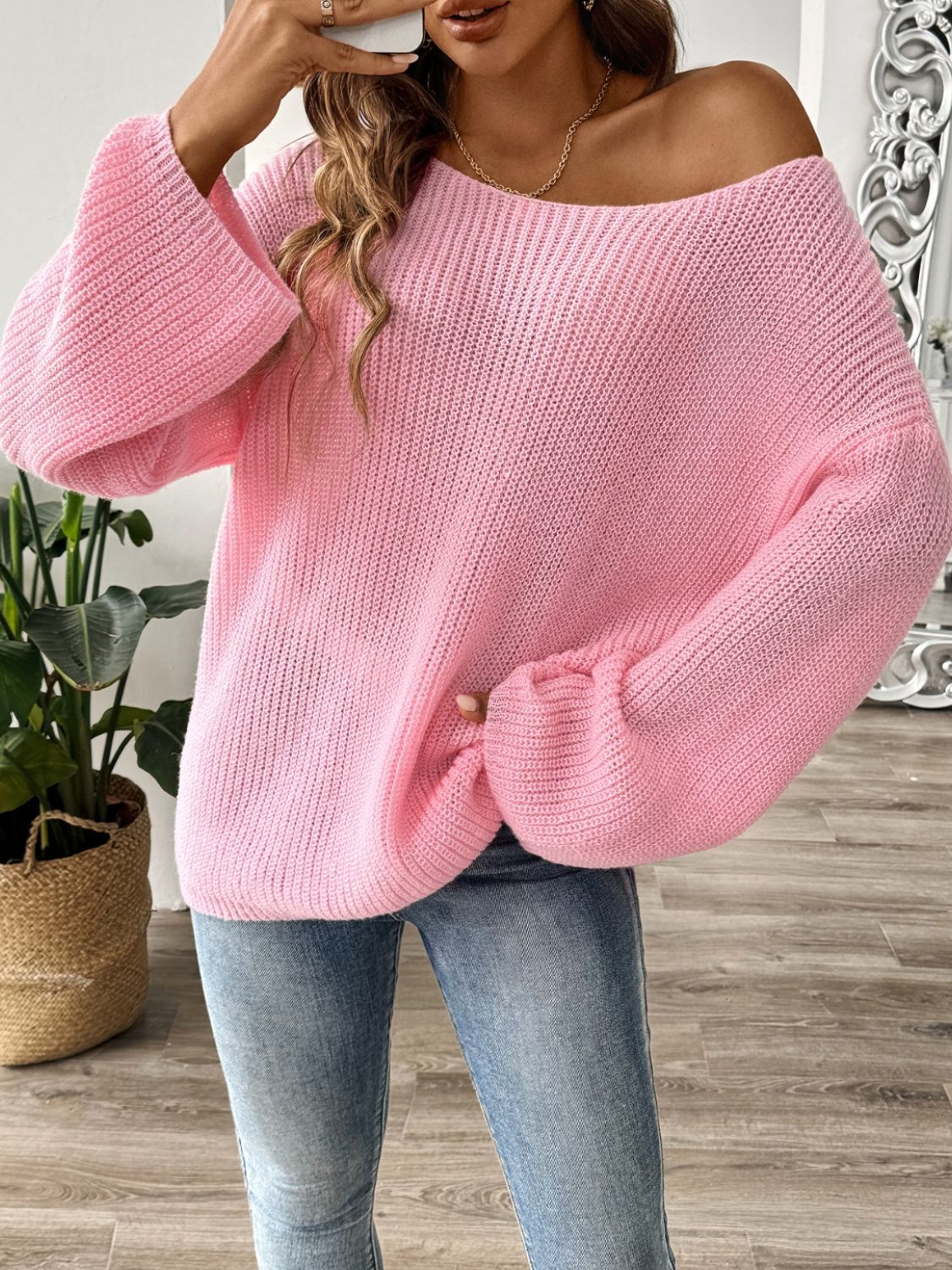 Round Neck Long Sleeve Sweater-Krush Kandy, Women's Online Fashion Boutique Located in Phoenix, Arizona (Scottsdale Area)