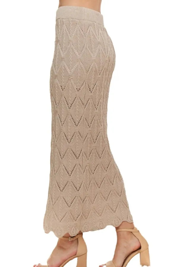 ADORA Scallop Trim Detail Knit Skirt-Skirts-Krush Kandy, Women's Online Fashion Boutique Located in Phoenix, Arizona (Scottsdale Area)