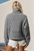 Half Zip Long Sleeve Quilted Sweatshirt with Pocket-Jackets-Krush Kandy, Women's Online Fashion Boutique Located in Phoenix, Arizona (Scottsdale Area)