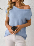 Mandy Boat Neck Short Sleeve Knit Top-Tops-Krush Kandy, Women's Online Fashion Boutique Located in Phoenix, Arizona (Scottsdale Area)