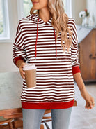 Lovelet Drawstring Striped Long Sleeve Hoodie-Krush Kandy, Women's Online Fashion Boutique Located in Phoenix, Arizona (Scottsdale Area)