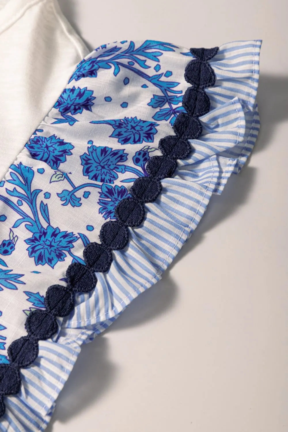 Round Neck Printed Ruffled Cap Sleeve Blouse-Tops-Krush Kandy, Women's Online Fashion Boutique Located in Phoenix, Arizona (Scottsdale Area)