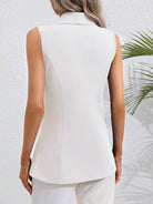 One Button Collared Neck Vest-Krush Kandy, Women's Online Fashion Boutique Located in Phoenix, Arizona (Scottsdale Area)