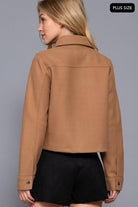 Plus Size Long Sleeve Soft Felt Jacket-Jackets-Krush Kandy, Women's Online Fashion Boutique Located in Phoenix, Arizona (Scottsdale Area)