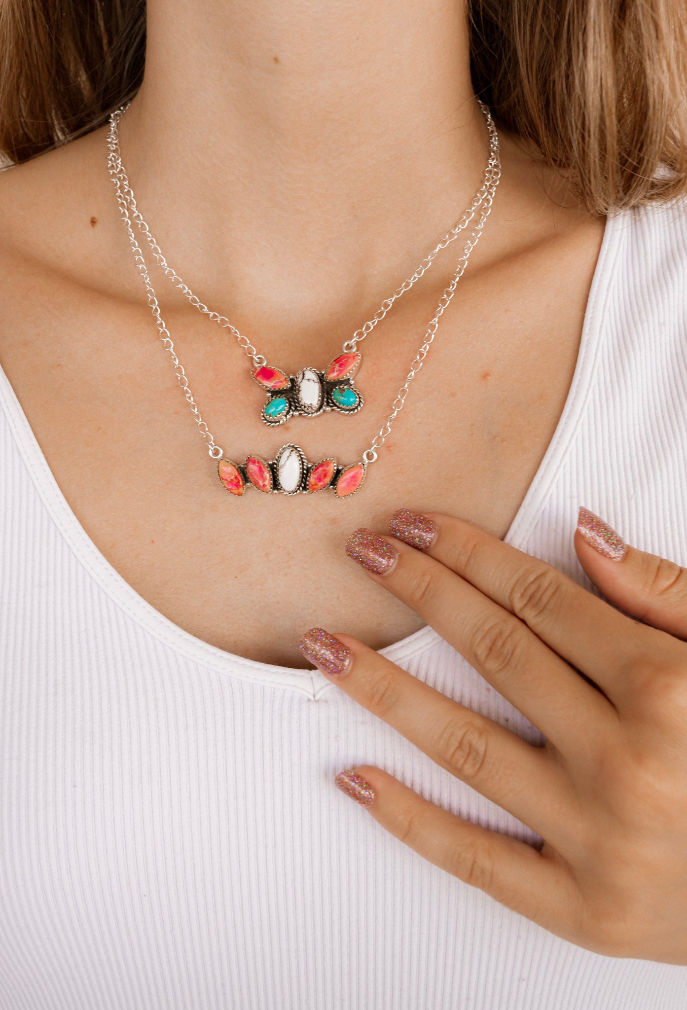 Fiery Blossom Jasper Necklaces-Necklaces-Krush Kandy, Women's Online Fashion Boutique Located in Phoenix, Arizona (Scottsdale Area)