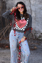 Checkerboard Heart Valentine Shirt-Graphic Tees-Krush Kandy, Women's Online Fashion Boutique Located in Phoenix, Arizona (Scottsdale Area)