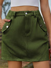 Pocketed Buttoned Mini Denim Skirt-Krush Kandy, Women's Online Fashion Boutique Located in Phoenix, Arizona (Scottsdale Area)