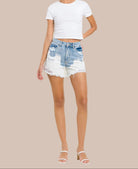 Sunbleached Distressed Mom Shorts-Denim-Krush Kandy, Women's Online Fashion Boutique Located in Phoenix, Arizona (Scottsdale Area)