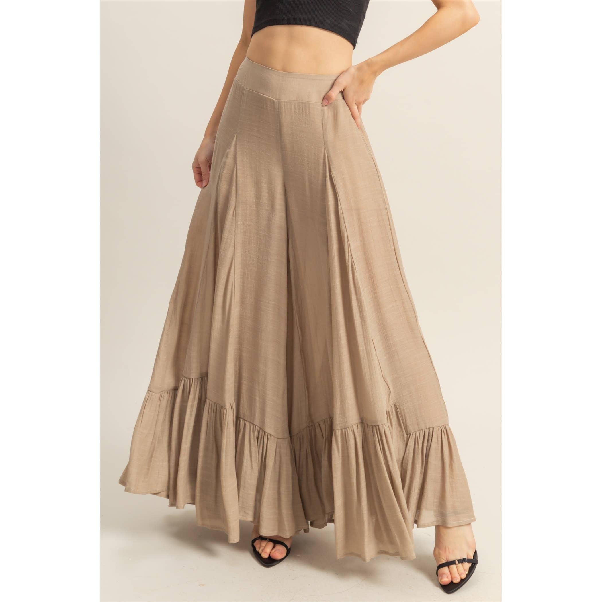 Boho Babe Tiered Wide Leg Pants-Pants-Krush Kandy, Women's Online Fashion Boutique Located in Phoenix, Arizona (Scottsdale Area)