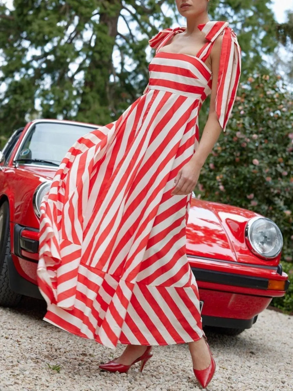 Striped Square Neck Wide Strap Dress-Dresses-Krush Kandy, Women's Online Fashion Boutique Located in Phoenix, Arizona (Scottsdale Area)