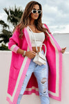 Pocketed Contrast Long Sleeve Hooded Cardigan-Krush Kandy, Women's Online Fashion Boutique Located in Phoenix, Arizona (Scottsdale Area)